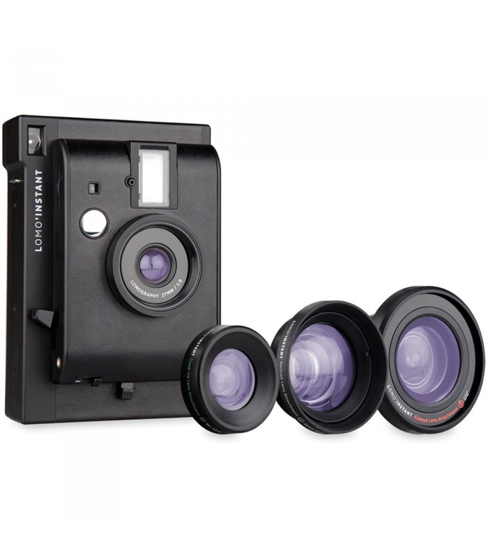 برسی دوربین چاپ سریع Lomo مدل Instant به همراه کیت لنز - مشکی